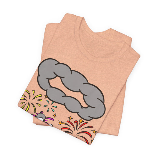 Alien Tourist T-Shirt in Heather Peach, Folded View - Cryptid Collection